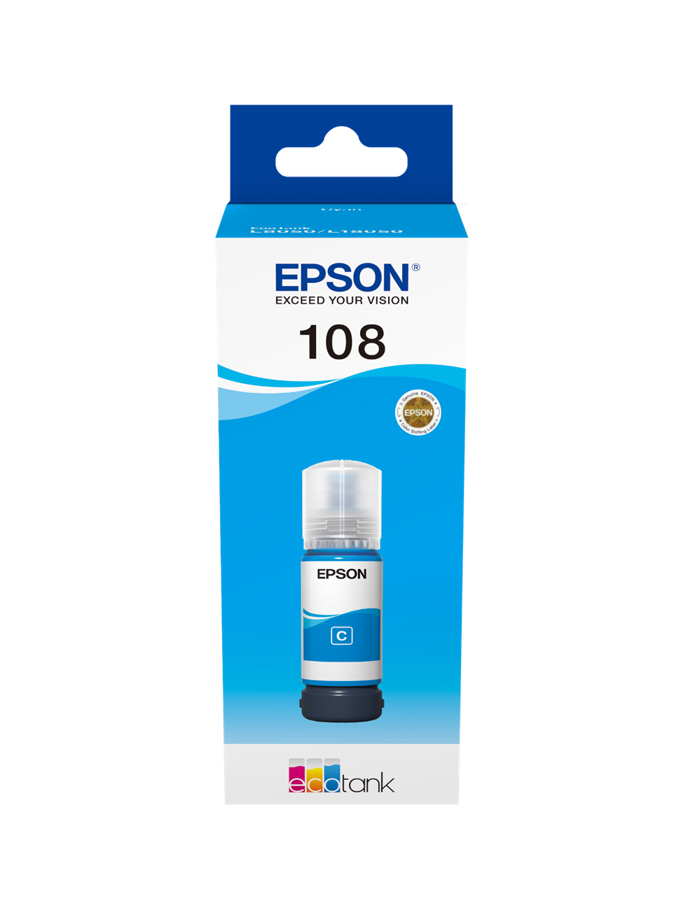 Picture of 108 EcoTank Cyan ink bottle