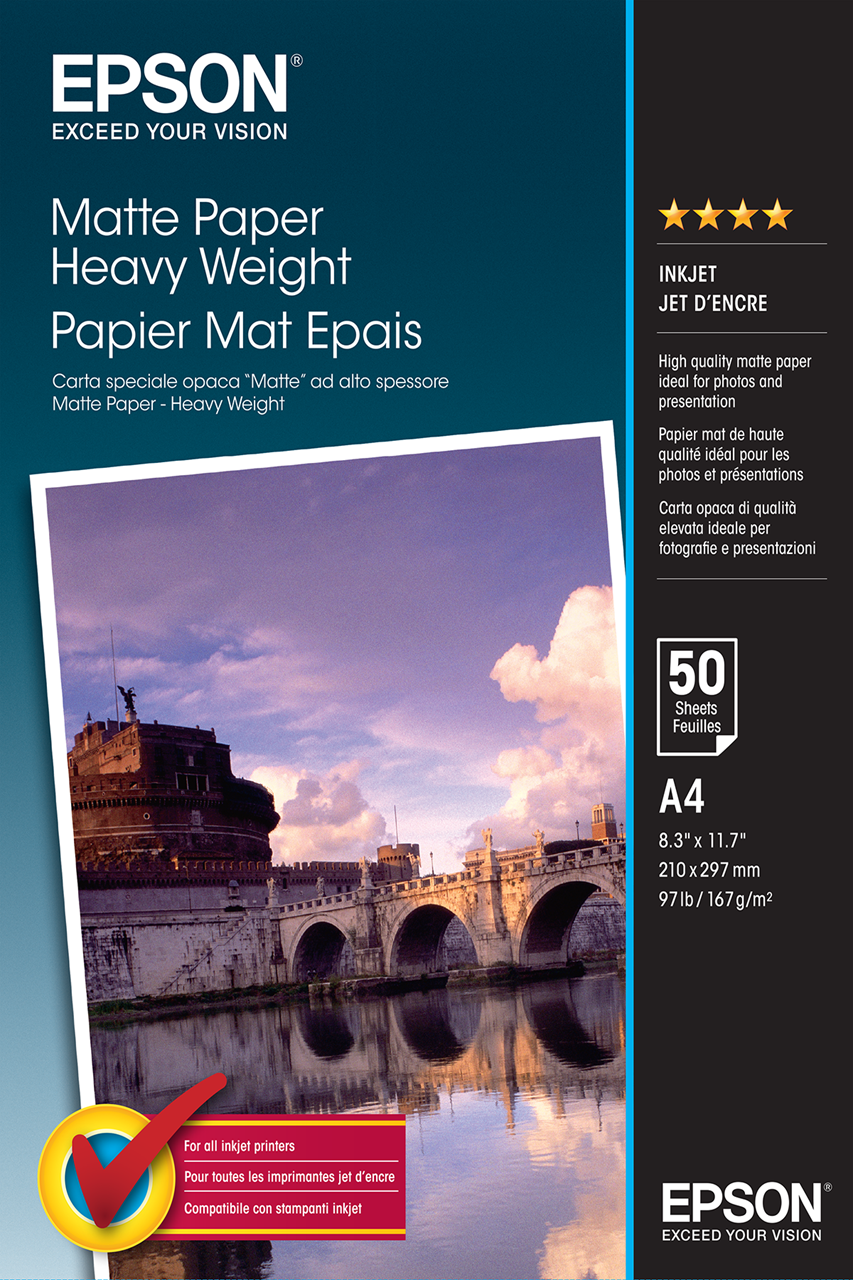 Picture of Matte Paper Heavy Weight, DIN A4, 167g/m{s2}, 50 Sheets