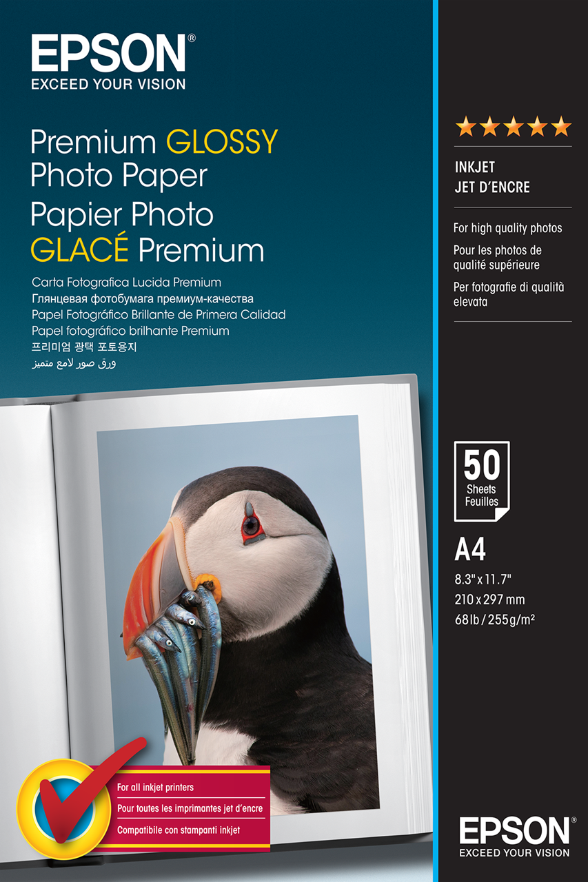 Picture of Premium Glossy Photo Paper, DIN A4, 255g/m{s2}, 50 Sheets